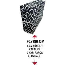 Vip Home Concept Katlanır Süngerli MINDER(70X180X6CM)BÜYÜK Karaçatı Minder Fermuarlı