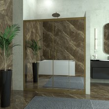 Tekno Duşakabin Bronze Castor 6mm Reflekte Cam 2 Sabit 2 Sürgü Iki Duvar Arası Duşakabin