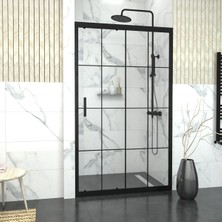 Tekno Duşakabin Black Capello 6mm Karolajlı Şeffaf Cam 1 Sabit 1 Sürgü Iki Duvar Arası Duşakabin