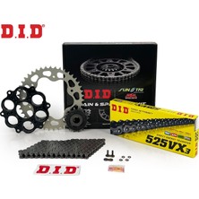 DID Zincir Dişli Seti Ducatı Hypermotard Evo (1100 Cc)  (2010-2012) / Zincir : DID-525VX3 (ÇELIK)-104 / Dişli: Jt (15T) - Sunstar (41T) / Ducatı / Hypermotard Evo / 1100CC / 2010-2011-2012