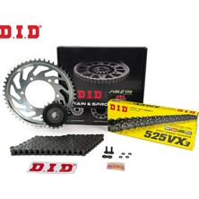 DID Zincir Dişli Seti Bmw F 800 Gs (800 Cc)  (2008-2018)  Zincir : DID-525VX3 (ÇELIK)-116  Dişli: Jt (16T-42T)  Bmw  F 800 Gs  800CC  (Arka Dişli Deliği Ø 8.5 Mm)   2008--