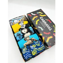 Carnaval Socks 5'li Sanat Eserleri Desenli Art Tasarım Unisex Çorap Kutusu