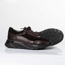 Petit Model Hakiki Deri Erkek Kahverengi Sneaker