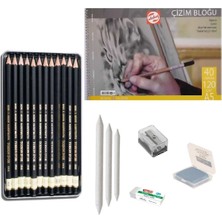 Koh-i-Noor Koh-I Noor Eskiz Başlangıç Seti 2 + Dereceli Kalem + A5 Defter + Dağıtıcı Set + Silgi + Açacak + Hamur Silgi