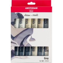 Amsterdam Standart Seri Akrilik Boya Gri Seti 12 x 20 ml Greys