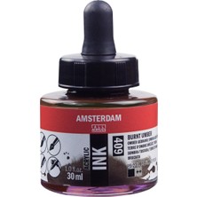 Amsterdam Amsterdam Akrilik Mürekkep : Acrylic Ink : 30ML : Burnt Umber 409