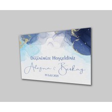 Eliza Home   Düğün Nişan Hoşgeldiniz Cam Tablo