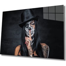 Eliza Home  Kadın Kafatası Yüzü Cam Tablo