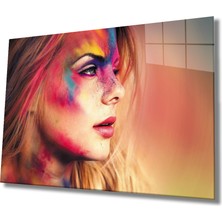 Eliza Home   Boyanmış Kadın Yüzü Cam Tablo