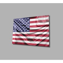 Eliza Home  Amerika Bayrağı Cam Tablo  America Flag