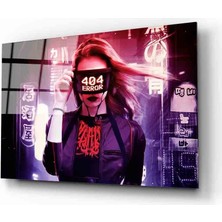 Eliza Home  Fütüristik Error Maskeli  Kadın Cam Tablo