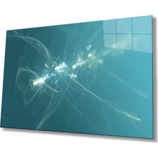 Eliza Home  Turkuaz Yeşil Soyut Cam Tablo   Turquoise Green Abstract