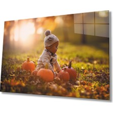 Eliza Home  Balkabaklarıyla Bebek Cam Tablo