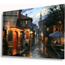 Eliza Home   Akşamüstü Sokağı Cam Tablo