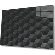 Eliza Home  Siyah Geometrik Mimari Cam Tablo
