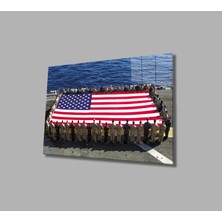 Eliza Home  Amerika Bayrağı Cam Tablo  American Flag