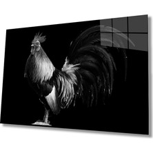 Eliza Home  Horoz Hayvan Cam Tablo