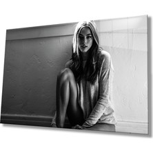 Eliza Home  Siyah Beyaz Insan Fotoğrafları Kadın Cam Tablo