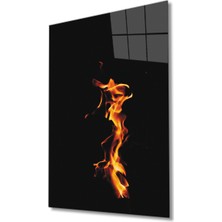 Eliza Home    Kızıl Siyah  Alev Cam Tablo