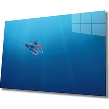 Eliza Home  Balık Cam Tablo Fish