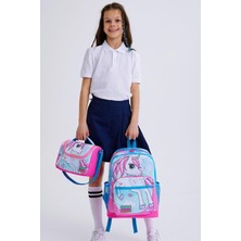 Coral High Kids Mavi Neon Pembe Unicorn Desenli 3’lü Okul Çanta Seti SET0123711