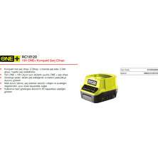 Ryobi 18V Şarj Cihazı Kompakt One+ RC18120