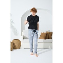 Kly 1014 Erkek 0 Yaka Kısa Kol Pijama Takım