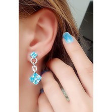 Ose Shop Aquamarin Taşlı 925AYAR Gümüş Exclusive Şık Küpe