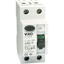Viko 2X32 Amper 300 Miliamper Monofaze Kaçak Akım Rölesi - VTR2-32300