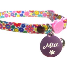 Ayz Markalama Güvenlik Kilitli Kedi Tasması,  Isimli Kedi Tasması, Kedi Isimlik, Kedi Künyesi, Safety Click Tasma, Yuvarlak Künye,kedi Madalyon, Köpek Isimlik
