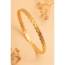 Htc Gümüş Sepeti 22 Ayar Burma Altın Kaplama Gümüş Bilezik 20GR