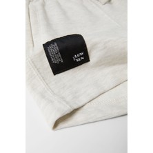 Lolli Boom Kids  Yeni Sezon Paça Etiket Detaylı Gri / Siyah Renk Pamuklu Bermuda Şort Low Sun