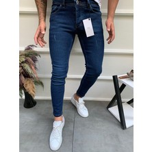 OneZero Erkek Mavi Skinny Fit Pantolon