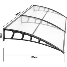 Gardenplast Lupın Kapı Pencere Üstü Pratik Sundurma 105X240 - Siyah