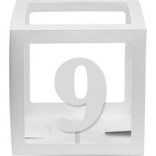 Kidspartim Şeffaf Kutu Rakam Beyaz 9