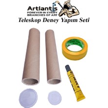 Artlantis Basit Teleskop Yapım Seti 1 Paket Teleskop Deney Seti Silindir Karton Mercek Okul Sınıf Etkinlik