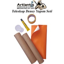 Artlantis Basit Teleskop Yapım Seti 1 Paket Teleskop Deney Seti Silindir Karton Mercek Okul Sınıf Etkinlik