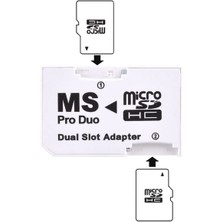 Pop Konsol Memory Stick Pro Duo Adaptör ÇİFT SLOT MS Pro Duo Mikro SD Çevirici Adaptör Memory Dual Slot Adapter