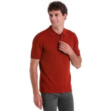 Saykı Bordo Comfort Fit Düz Polo Yaka Rayon Tişört
