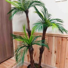 Cennet Home Tropikal Sıkas Palmiye Ağacı 3 Gövdeli 27 Dallı 125  cm  Antrasit Saksıda