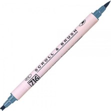 Zig Scroll & Brush Pen Çift Çizgi Kaligrafi Kalemi Denim 034
