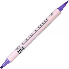 Zig Scroll & Brush Pen Çift Çizgi Kaligrafi Kalemi Pure Violet 080