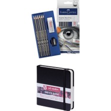 Faber-Castell Faber Castel Goldfaber Dereceli Kalem Çizim Seti 8 Parça ve Art Creation 12X12 Defter
