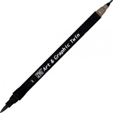 Zig Art & Graphic Twin Tut-80 Fırça Uçlu Marker Gray Brown 087