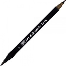 Zig Art & Graphic Twin Tut-80 Fırça Uçlu Marker Deep Brown 077