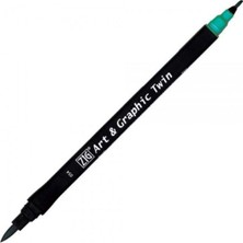 Zig Art & Graphic Twin Tut-80 Fırça Uçlu Marker Turquoise Green 054