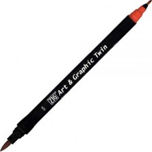 Zig Art & Graphic Twin Tut-80 Fırça Uçlu Marker Carmine Red 029