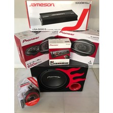 Pioneer Paket Ses Sistemi Tam Takım Jameson Anfi Oval Hoparlör Wofer Teyp Kablo Full Set