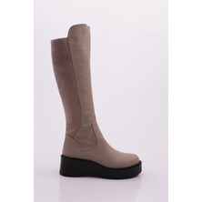DGN 22535-22K Kadin Kalin Taban Fermuarli Knee High Çizme