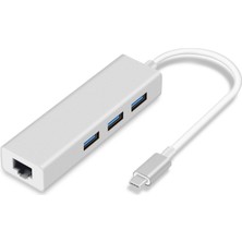 Blue Wings Type C USB 3.1 – 3port USB 3.0+ RJ45 Gigabit Ethernet Çoklayıcı Hub